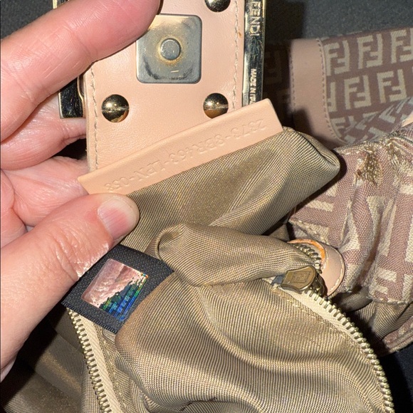 Fendi Zucchino Blush Beige Pink Shoulder Bag - Picture 10 of 17